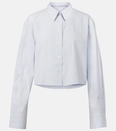 Acne Studios Striped Cropped Cotton Shirt