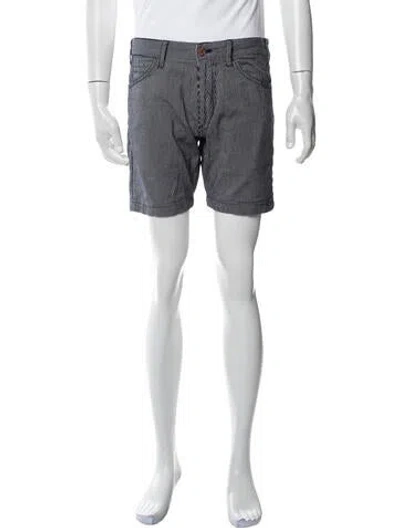 Pre-owned Acne Studios Striped Denim Shorts In Black