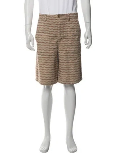 Pre-owned Acne Studios Striped Denim Shorts In Brown