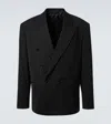 Acne Studios Striped Double-breasted Blazer In Black
