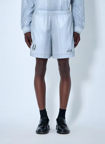 Acne Studios Striped Elasticated Shorts In Gray