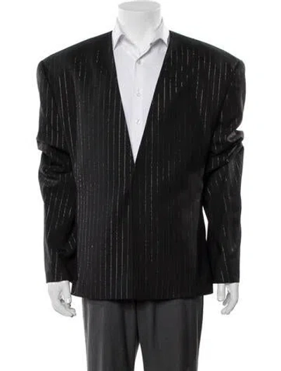 Pre-owned Acne Studios Striped Evening Jacket W/ Tags In Black