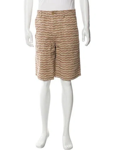 Pre-owned Acne Studios Striped Jogger Shorts In Brown