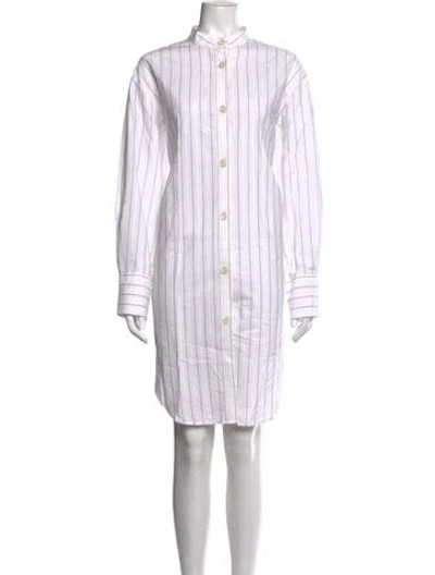 Pre-owned Acne Studios Striped Knee-length Dress In White