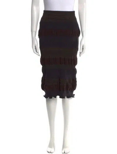 Pre-owned Acne Studios Striped Knee-length Skirt In Black