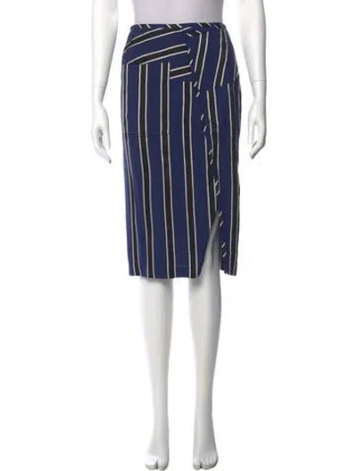 Pre-owned Acne Studios Striped Knee-length Skirt In Blue