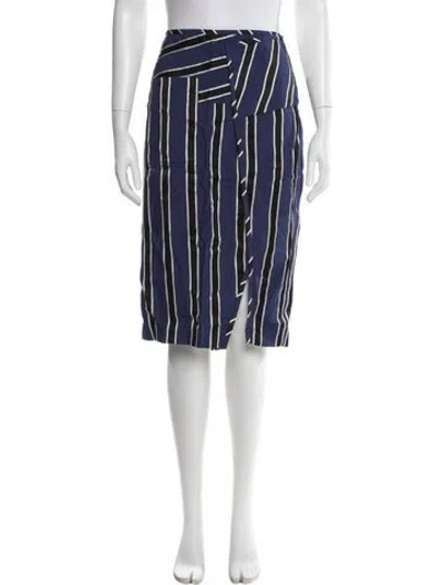 Pre-owned Acne Studios Striped Knee-length Skirt In Blue