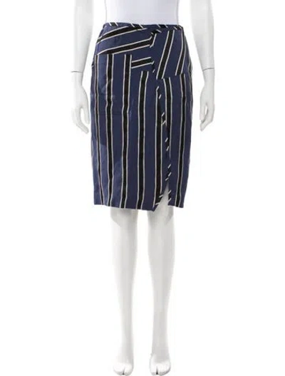Pre-owned Acne Studios Striped Knee-length Skirt In Blue