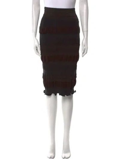 Pre-owned Acne Studios Striped Knee-length Skirt In Brown