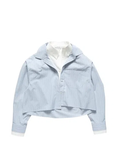 Acne Studios Striped Layered-effect Shirt In Blue