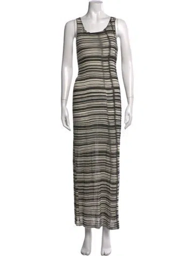 Pre-owned Acne Studios Striped Long Dress In Black/white