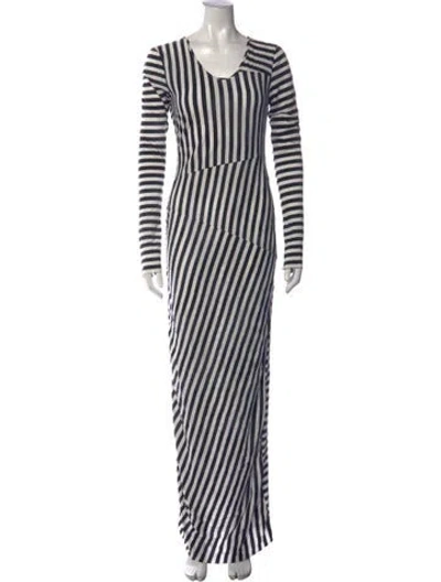 Pre-owned Acne Studios Striped Long Dress In Blue
