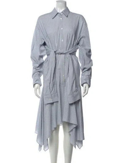 Pre-owned Acne Studios Striped Long Dress W/ Tags In Blue