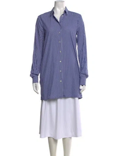 Pre-owned Acne Studios Striped Long Sleeve Button-up Top In Blue