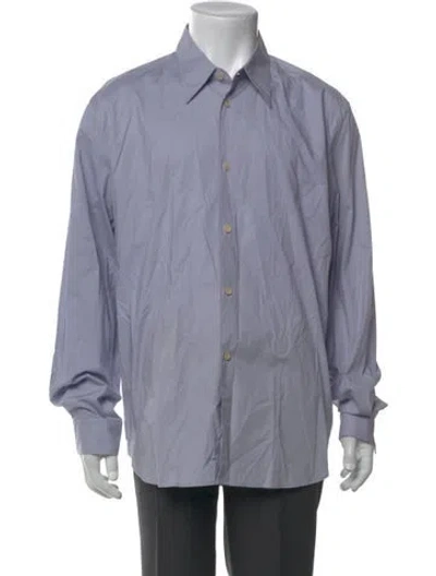 Pre-owned Acne Studios Striped Long Sleeve Dress Shirt In Blue