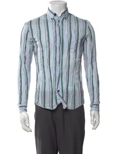 Pre-owned Acne Studios Striped Long Sleeve Dress Shirt In Blue