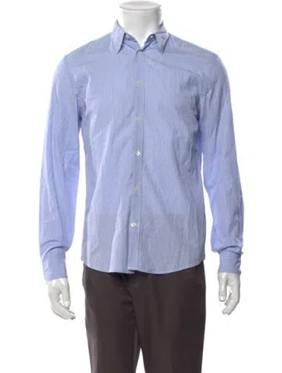 Pre-owned Acne Studios Striped Long Sleeve Dress Shirt In Blue