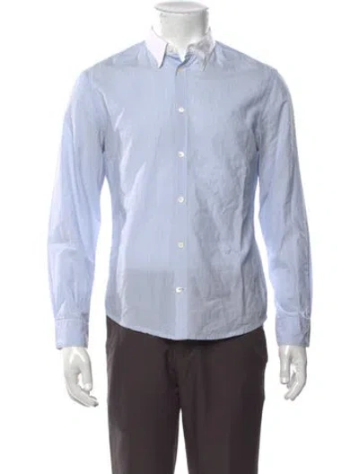 Pre-owned Acne Studios Striped Long Sleeve Dress Shirt In Blue