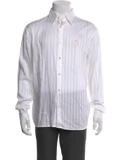 Pre-owned Acne Studios Striped Long Sleeve Dress Shirt In White