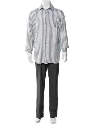 Pre-owned Acne Studios Striped Long Sleeve Shirt In Blue