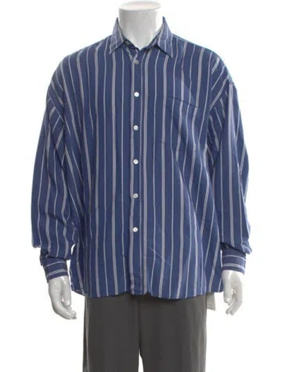 Pre-owned Acne Studios Striped Long Sleeve Shirt In Blue