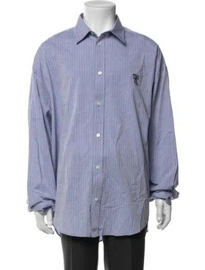 Pre-owned Acne Studios Striped Long Sleeve Shirt In Blue