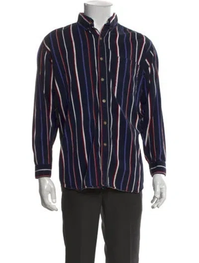 Pre-owned Acne Studios Striped Long Sleeve Shirt In Blue