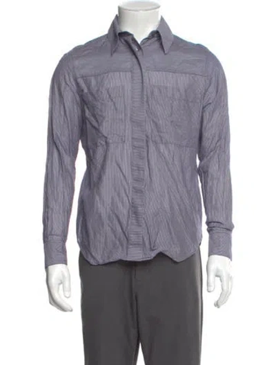 Pre-owned Acne Studios Striped Long Sleeve Shirt In Gray