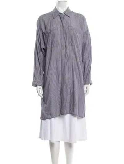 Pre-owned Acne Studios Striped Long Sleeve Tunic In Blue