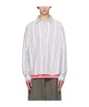 Acne Studios Striped Long-sleeved Shirt In White
