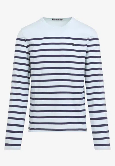 Acne Studios Striped Long-sleeved T-shirt In Blue