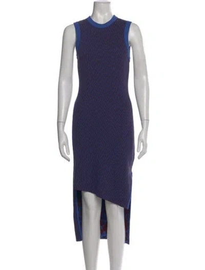 Pre-owned Acne Studios Striped Midi Length Dress In Blue