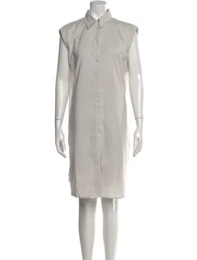 Pre-owned Acne Studios Striped Midi Length Dress In Gray