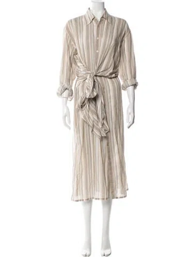 Pre-owned Acne Studios Striped Midi Length Dress In Multi