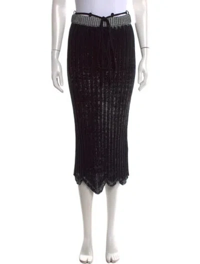 Pre-owned Acne Studios Striped Midi Length Skirt In Black