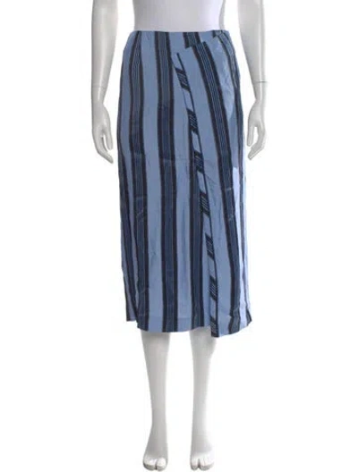 Pre-owned Acne Studios Striped Midi Length Skirt In Blue