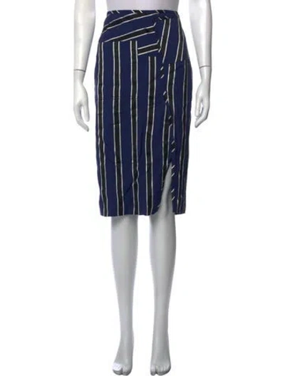 Pre-owned Acne Studios Striped Midi Length Skirt In Blue