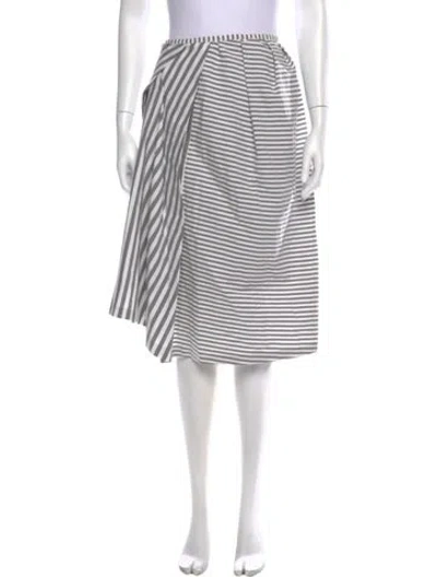 Pre-owned Acne Studios Striped Midi Length Skirt In Grey