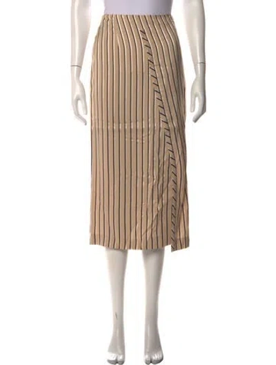 Pre-owned Acne Studios Striped Midi Length Skirt In Neutrals