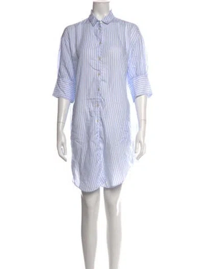 Pre-owned Acne Studios Striped Mini Dress In White