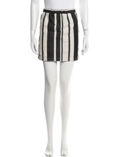 Pre-owned Acne Studios Striped Mini Skirt In White