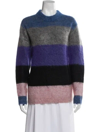 Pre-owned Acne Studios Striped Mock Neck Sweater In Blue