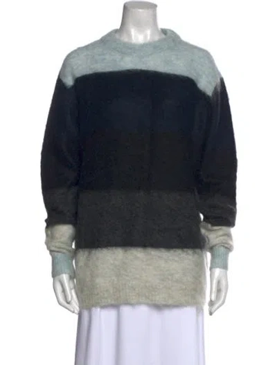 Pre-owned Acne Studios Striped Mock Neck Sweater In Gray