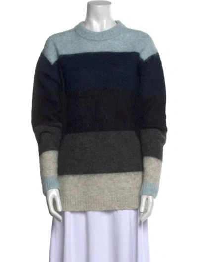 Pre-owned Acne Studios Striped Mock Neck Sweater In Gray