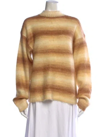 Pre-owned Acne Studios Striped Mock Neck Sweater In Neutrals