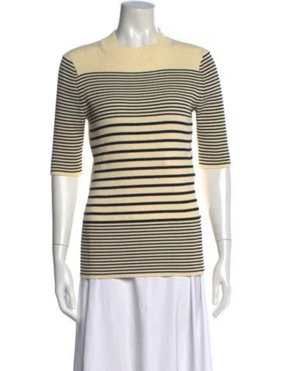 Pre-owned Acne Studios Striped Mock Neck Sweater In Neutrals