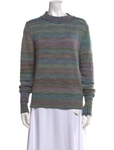 Pre-owned Acne Studios Striped Mock Neck Sweater In Purple