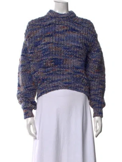 Pre-owned Acne Studios Striped Mock Neck Sweater In Purple
