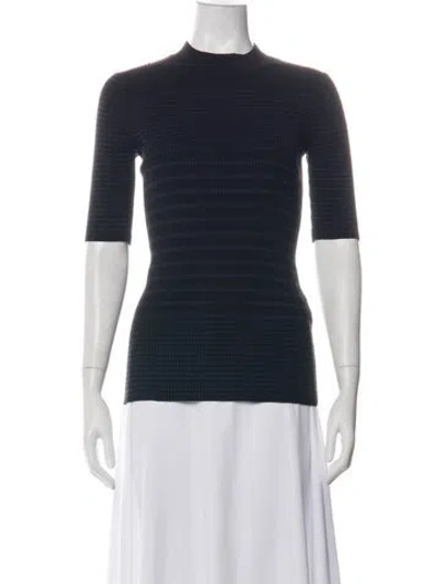 Pre-owned Acne Studios Striped Mock Neck Top In Black
