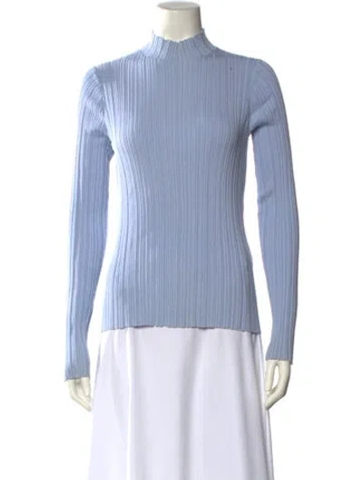 Pre-owned Acne Studios Striped Mock Neck Top In Blue